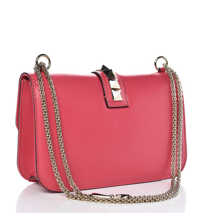 Valentino Garavani Vitello Medium Glam Lock Rockstud Flap Deep Rose 3 of 7