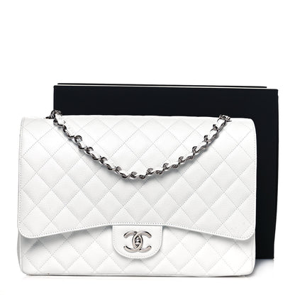 Chanel Caviar Quilted Maxi Double Flap White 14 of 14