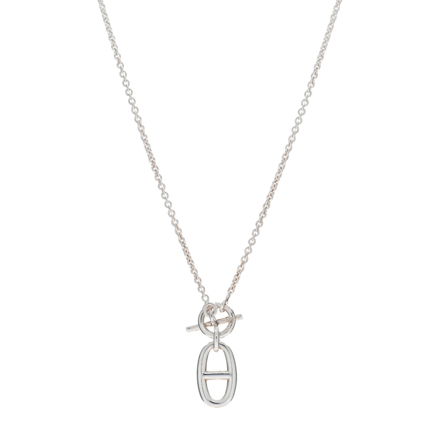 Hermes Sterling Silver Amulette Chaine d'Ancre Necklace 1 of 4