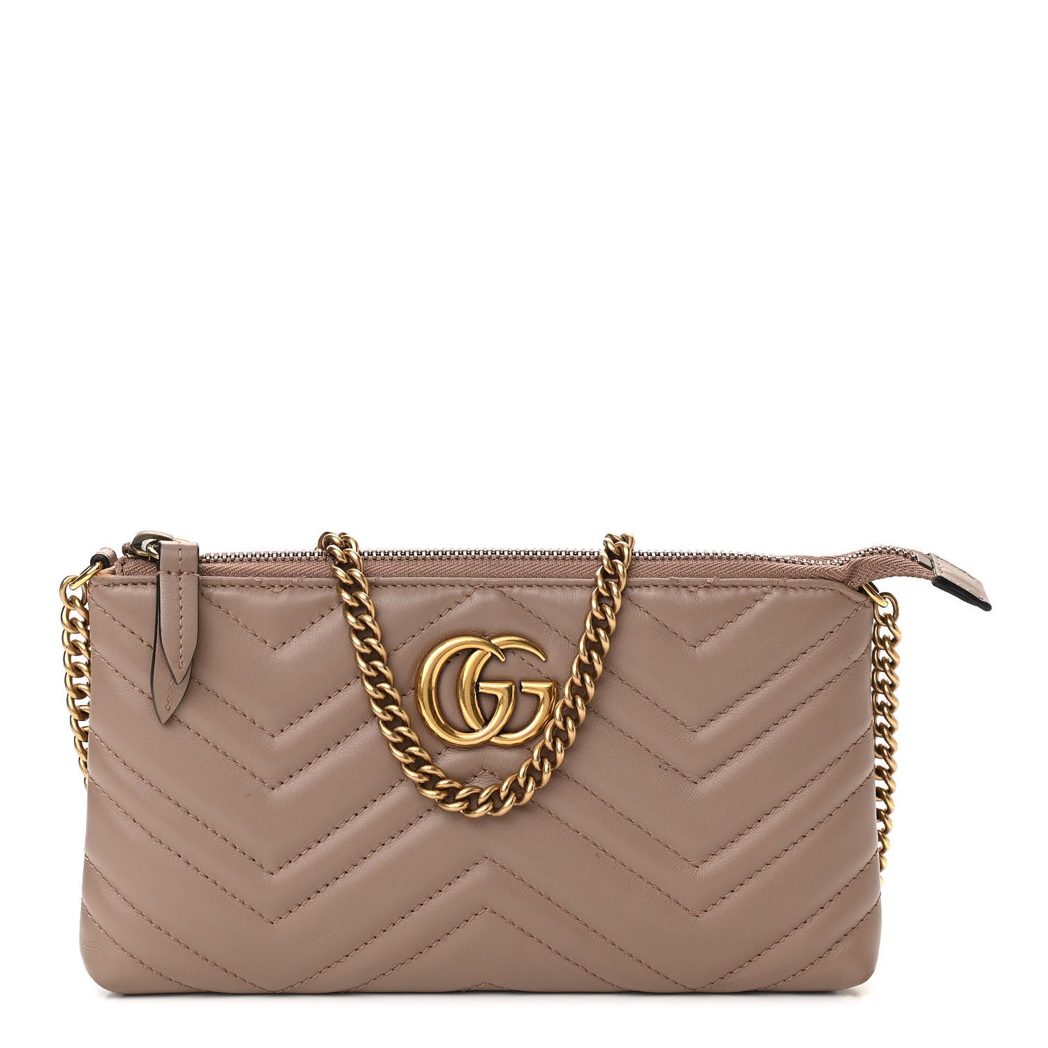 Gucci Calfskin Matelasse Mini GG Marmont Chain Bag Porcelain Rose 1 of 11
