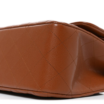 Chanel Caviar Quilted Jumbo Double Flap Light Brown 10 of 11