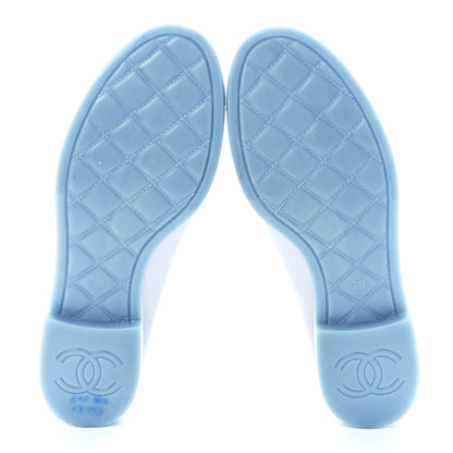 Chanel Rubber Rain Boots 38 Light Blue 5 of 7