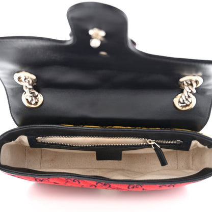 Gucci Monogram Multicolor Matelasse Diagonal Small GG Marmont Shoulder Bag Pink Blue Red Yellow Green 5 of 12