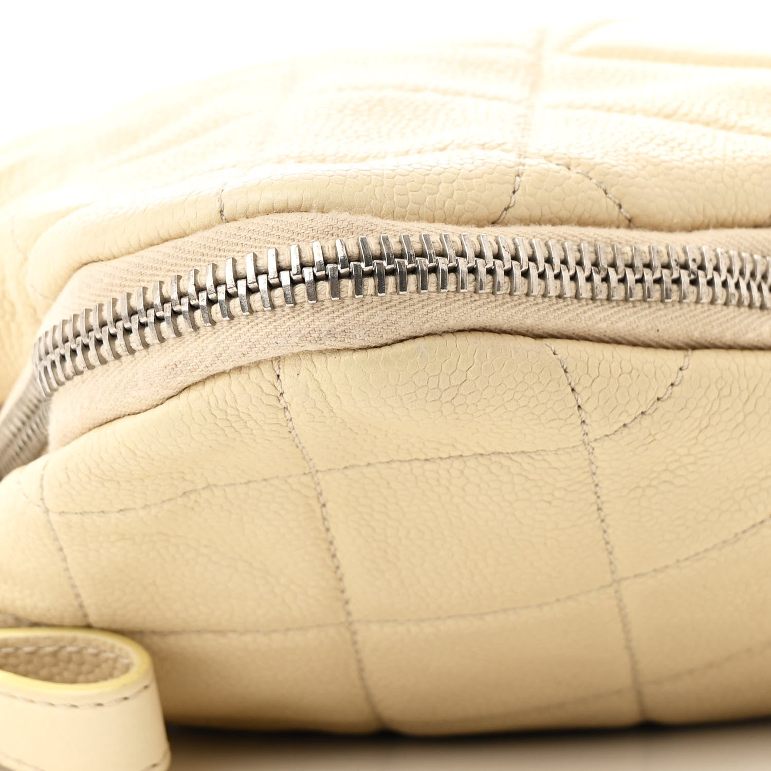 Chanel Caviar Quilted Expandable Zip Shoulder Bag Light Beige 9 of 10