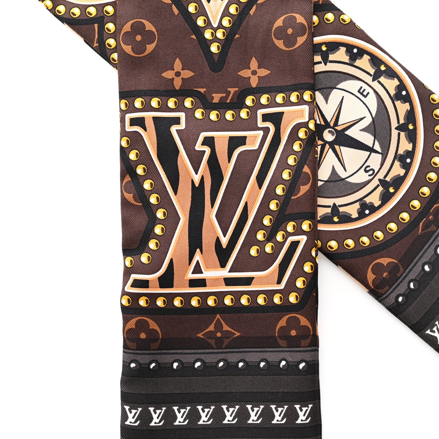 Silk Monogram LV World Bandeau Brown