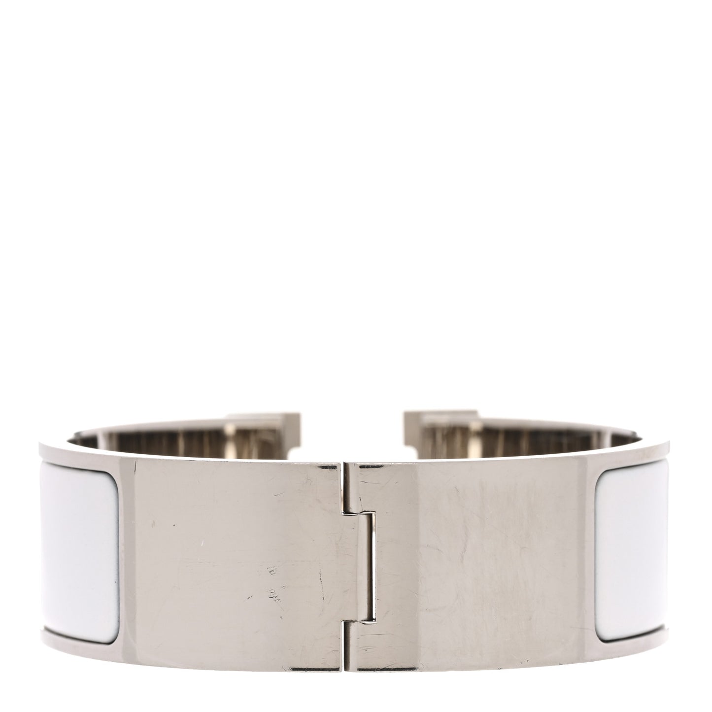 Enamel Wide Clic Clac H Bracelet PM White