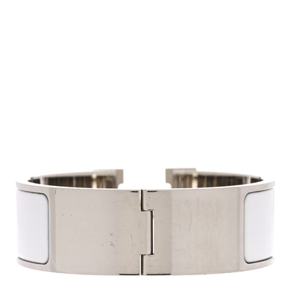 Hermes Enamel Wide Clic Clac H Bracelet PM White 4 of 6