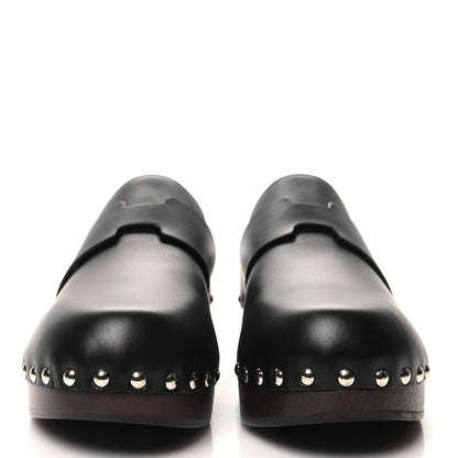 Hermes Calfskin Calya Mules 36 Black 2 of 8