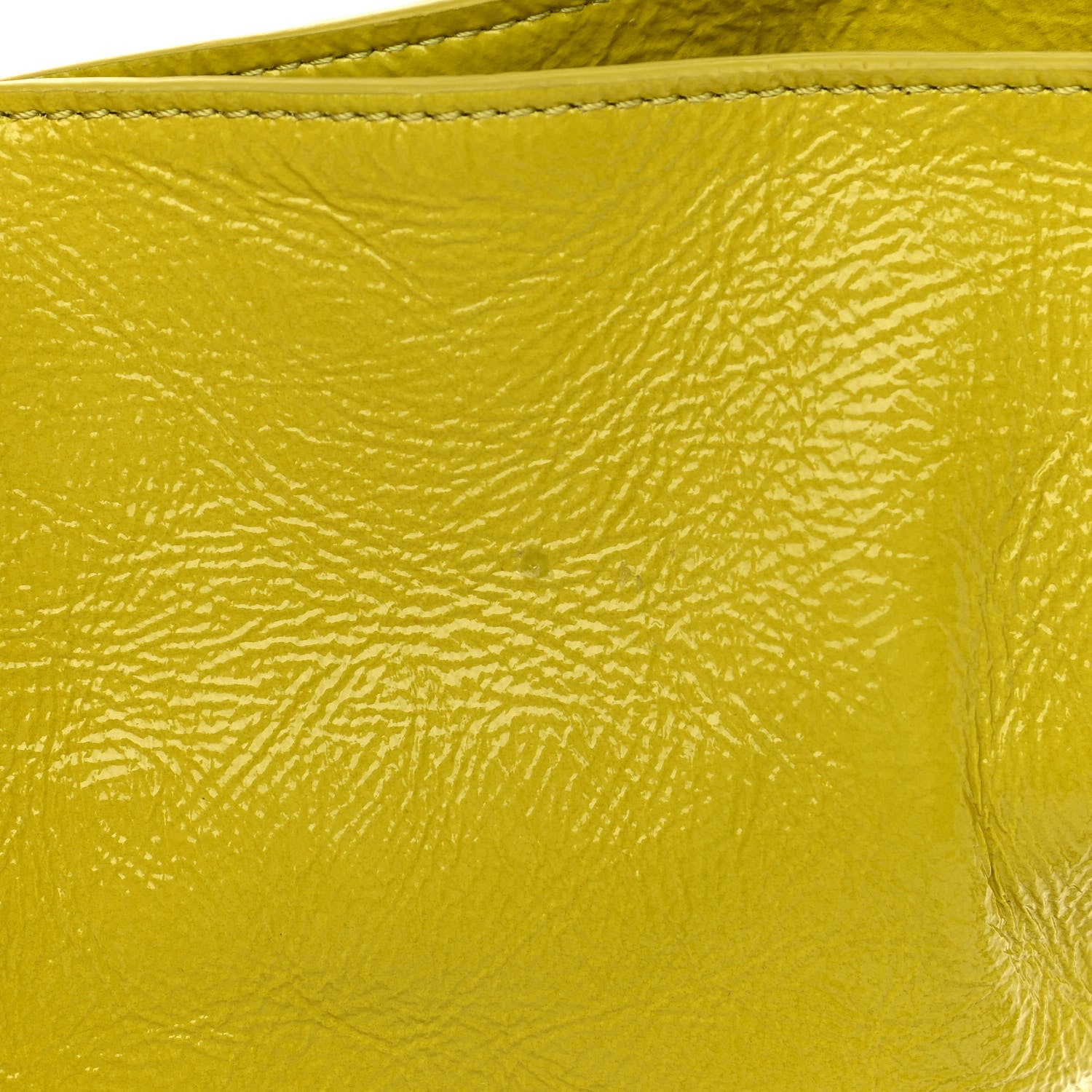 Loewe Crackle Patent Calfskin Small Flamenco Knot Bag Yellow 12 of 12