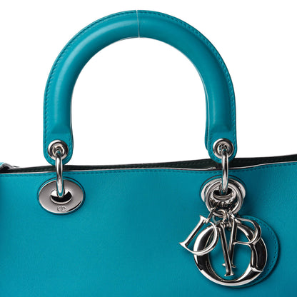 Christian Dior Smooth Calfskin Large Diorissimo Tote Turquoise 10 of 10