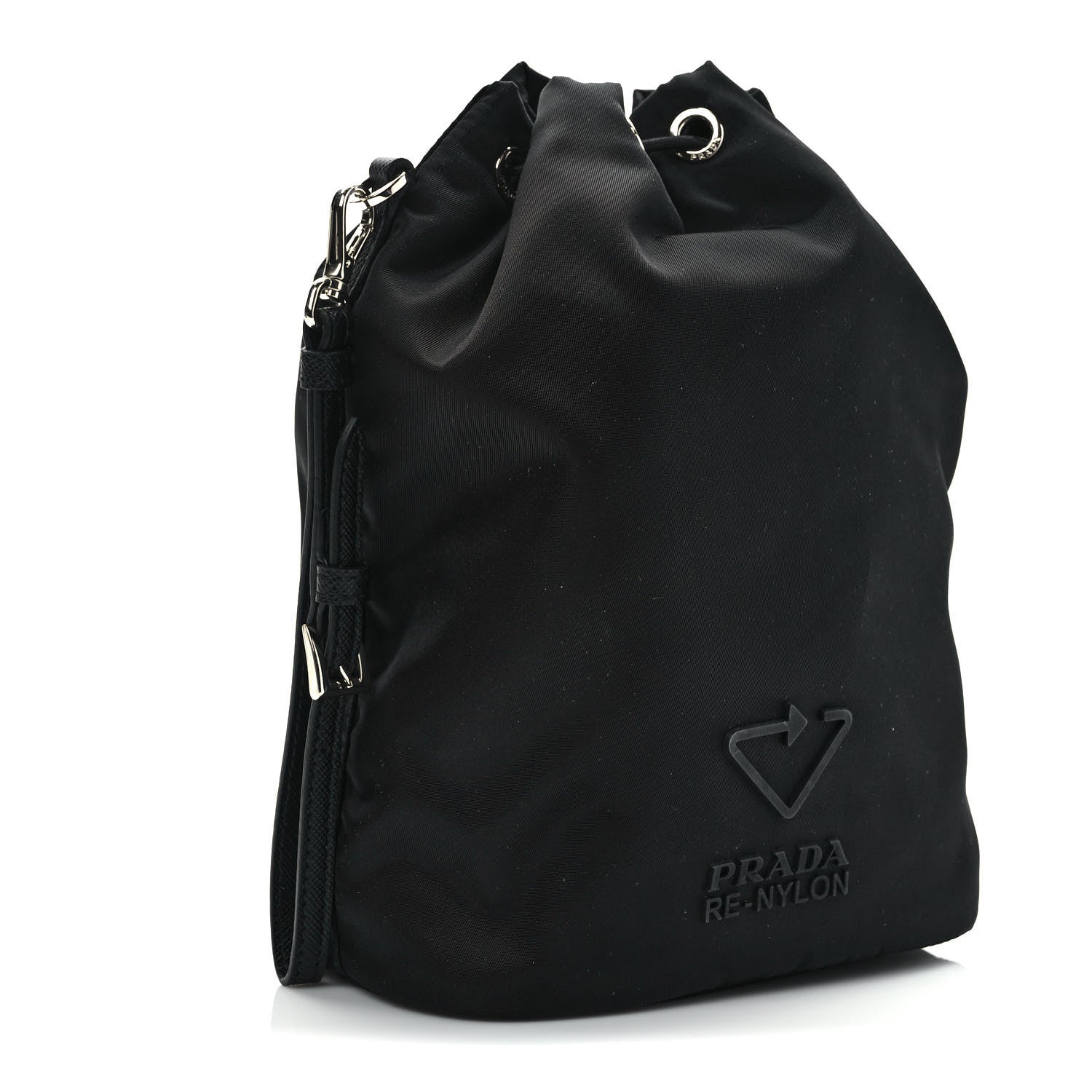 Prada Saffiano Tessuto Nylon Vela Bucket Wristlet Black 3 of 10