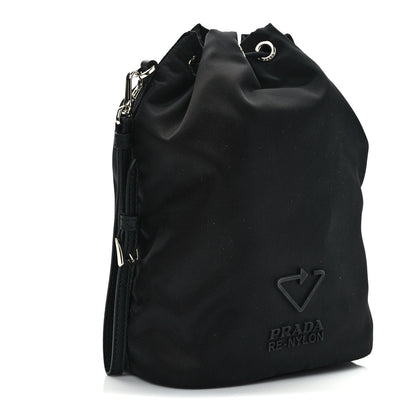 Prada Saffiano Tessuto Nylon Vela Bucket Wristlet Black 3 of 10