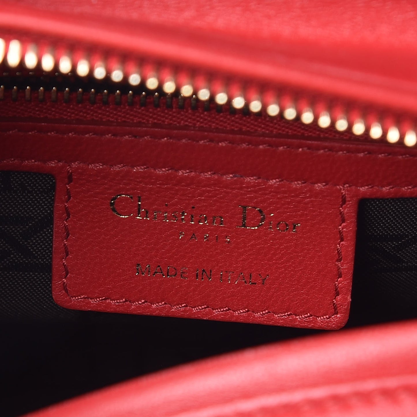 Lambskin Cannage Medium Lady Dior Red