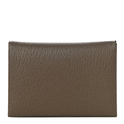 Hermes Chevre Mysore Calvi Duo Card Case Etoupe 1 of 10