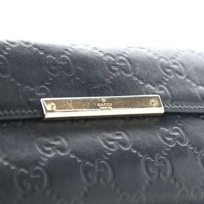 Gucci Guccissima Margaux Calfskin Metal Bar Continental Flap Wallet Black 8 of 13