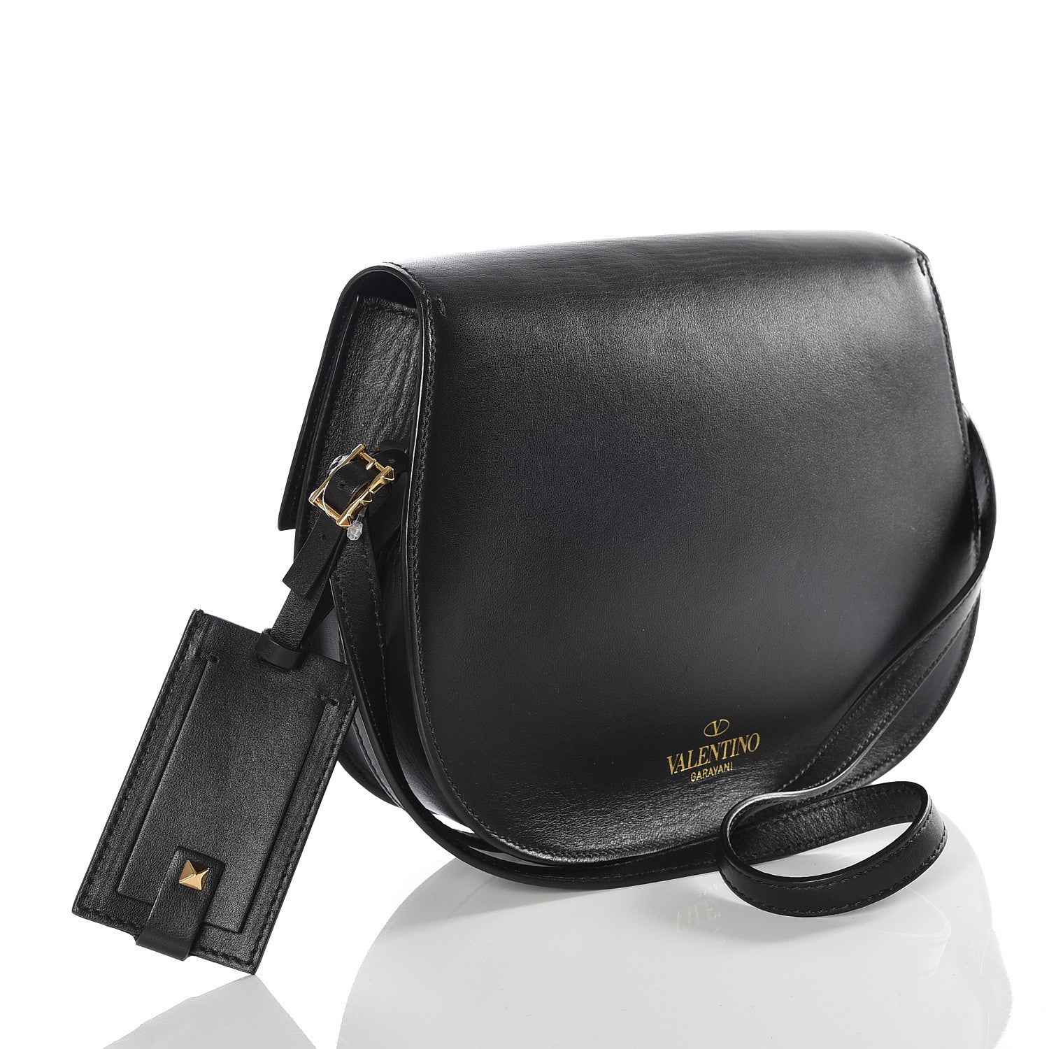 Valentino Garavani Calfskin My Rockstud Saddle Bag Black 2 of 11