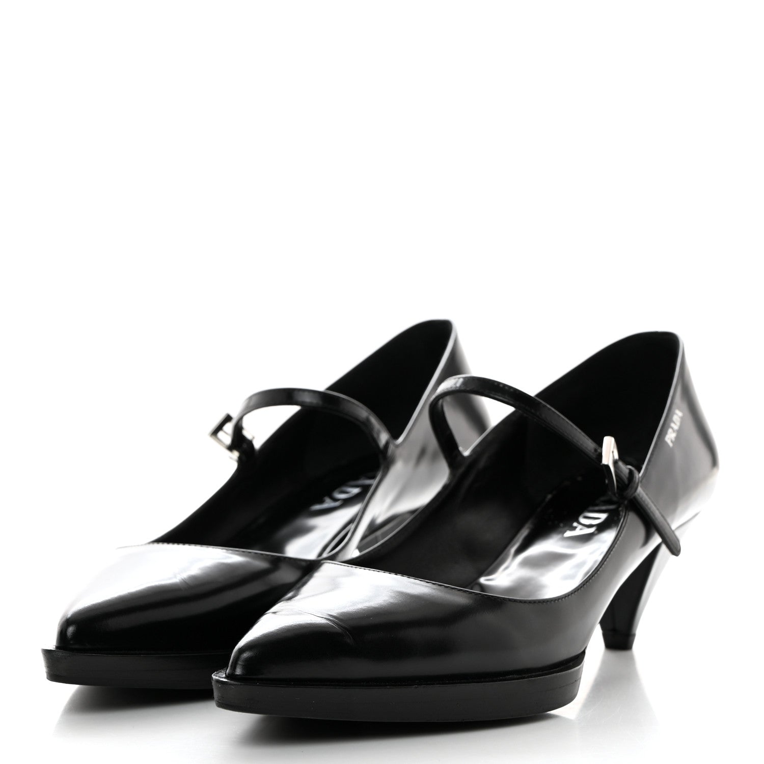 Prada Spazzolato Mary Jane 45mm Pumps 37 Black 3 of 7
