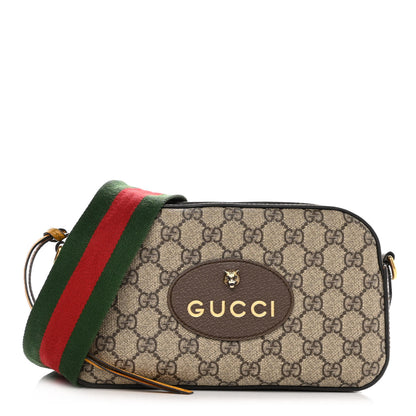 Gucci GG Supreme Monogram Web Neo Vintage Shoulder Bag Beige New Acero Crop 1 of 11