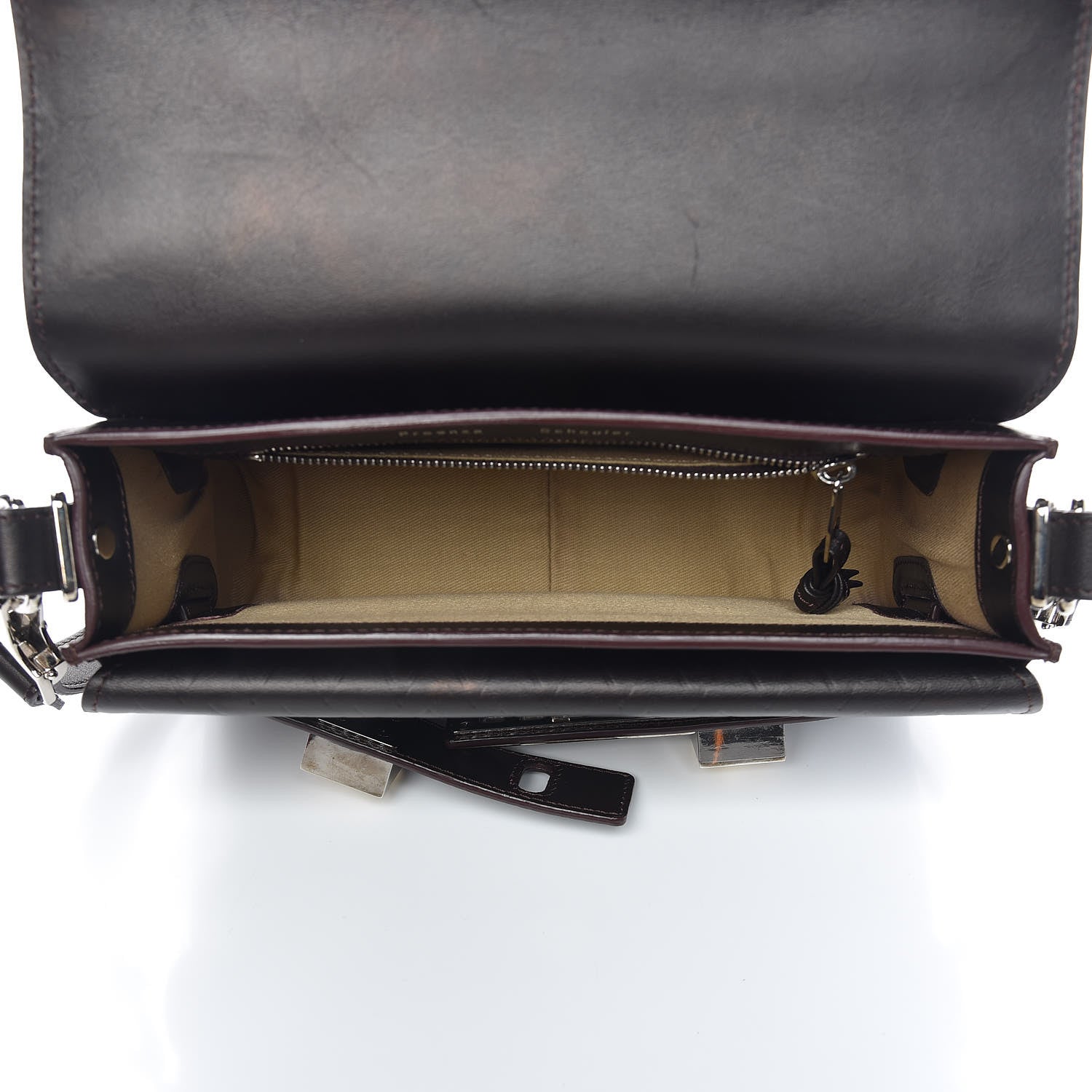 Proenza Schouler Diamond Calfskin Embossed Mini PS11 Classic Shoulder Bag Dark Brown 5 of 11
