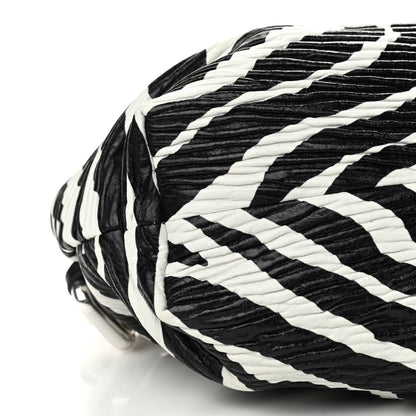 Bottega Veneta Nappa Zebra Print The Pouch Oversized Clutch White Black 9 of 10