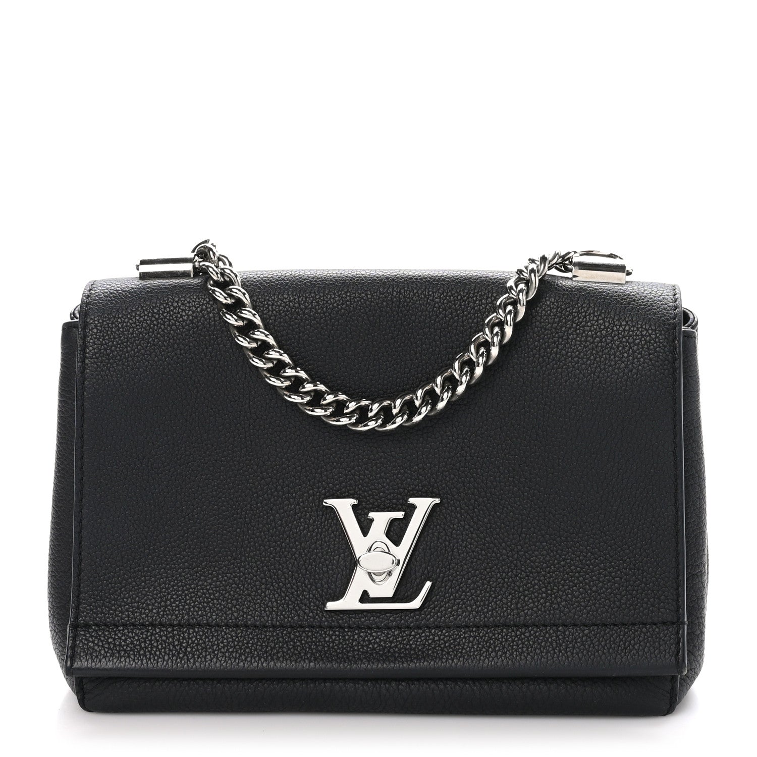 Louis Vuitton Calfskin Lockme II Chain Bag BB Black 1 of 10