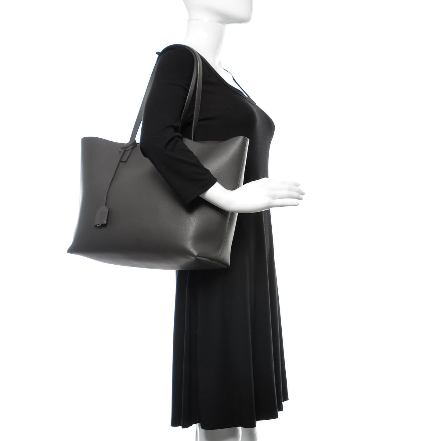 Calfskin Large Shopping Tote Asphalt