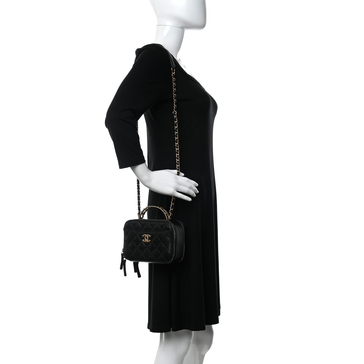Chanel Caviar Quilted Mini Pick Me Up Vanity Case Black 2 of 11