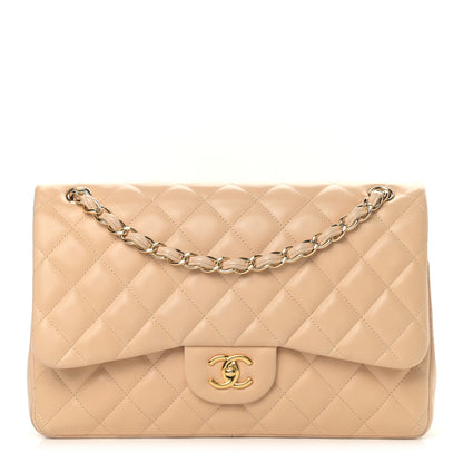 Chanel Lambskin Quilted Jumbo Double Flap Beige Clair 1 of 16