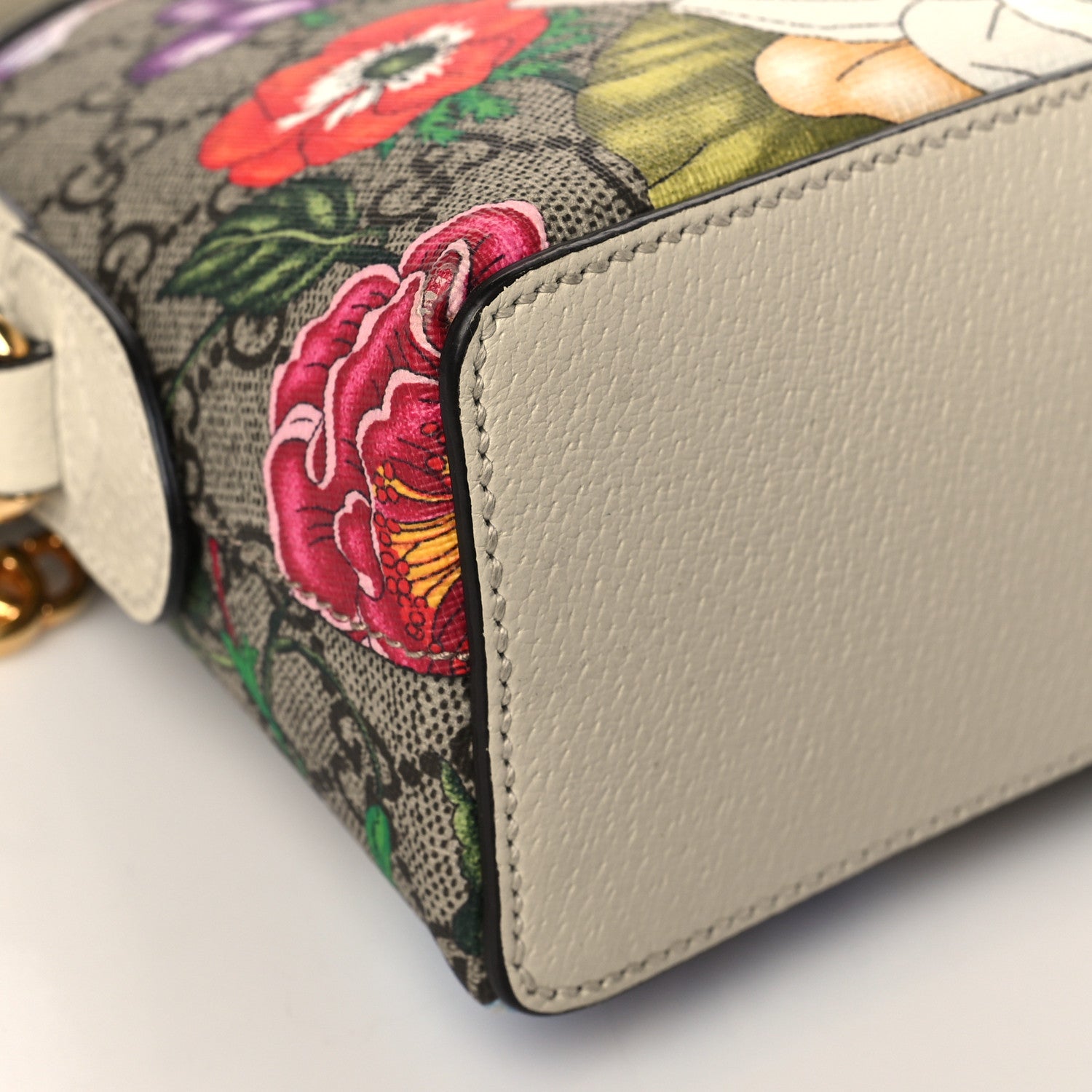 Gucci GG Supreme Monogram Flora Web GG Small Ophidia Dome Shoulder Bag White 8 of 12
