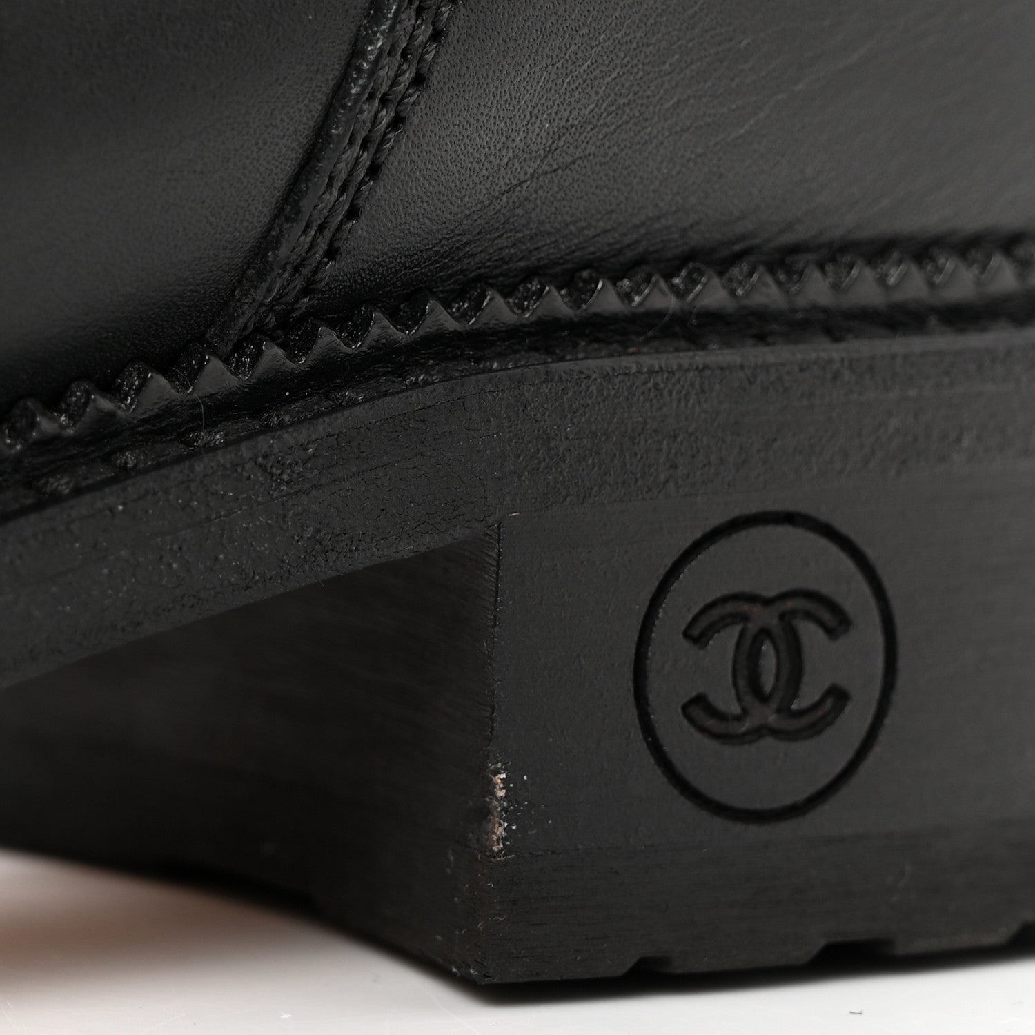 Chanel Calfskin Quilted Lace Up Combat Boots 41.5 Black 11 of 11