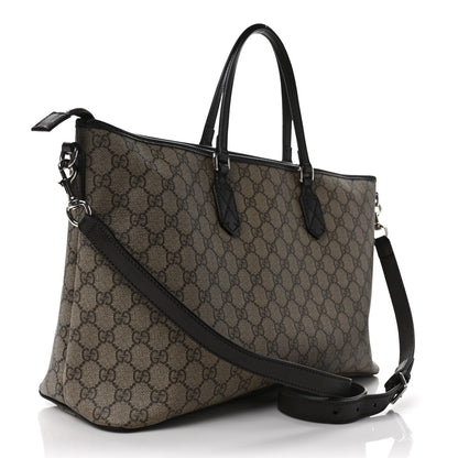 Gucci GG Supreme Monogram Medium Zippered Tote Dark Brown 3 of 9