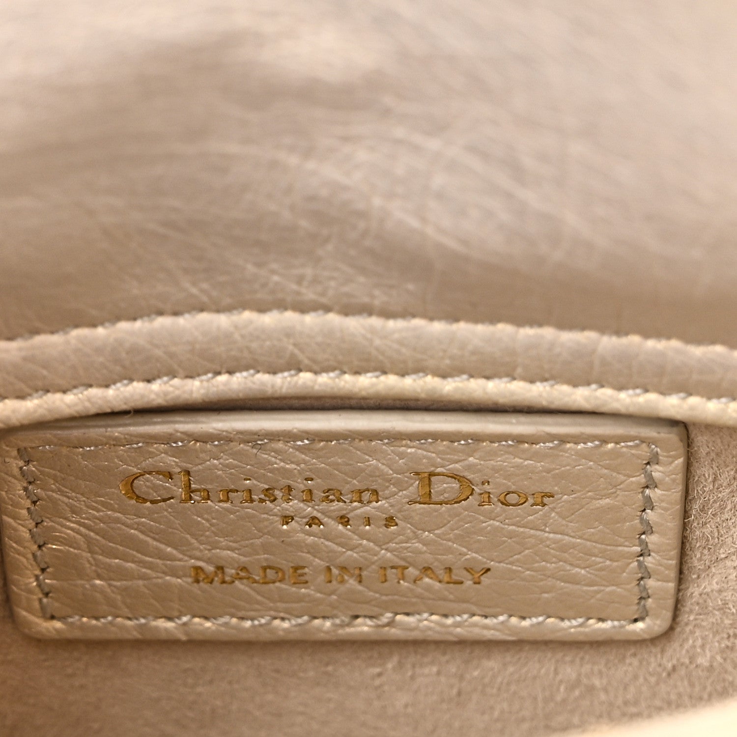 Christian Dior Iridescent Ostrich Micro Lady Dior Latte 1912528