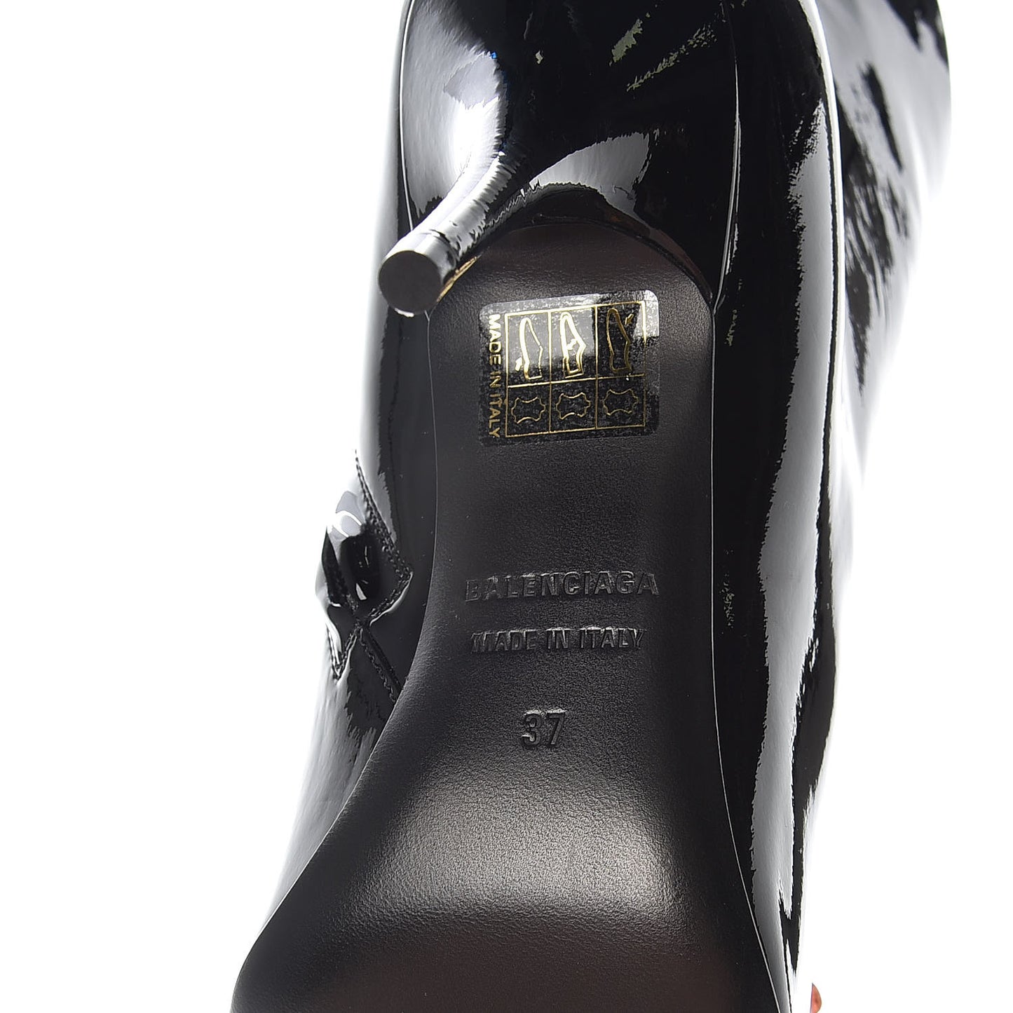 Patent BB Pointy Toe Ankle Booties 37 Black