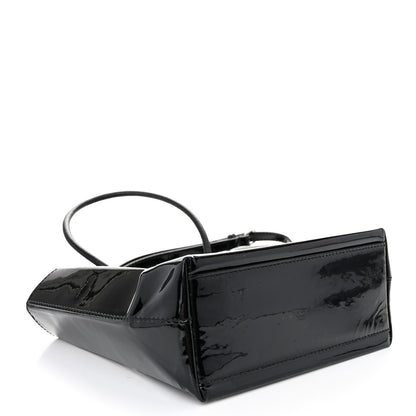 Balenciaga Patent Calfskin Logo Shopping Tote XXS Black 4 of 10