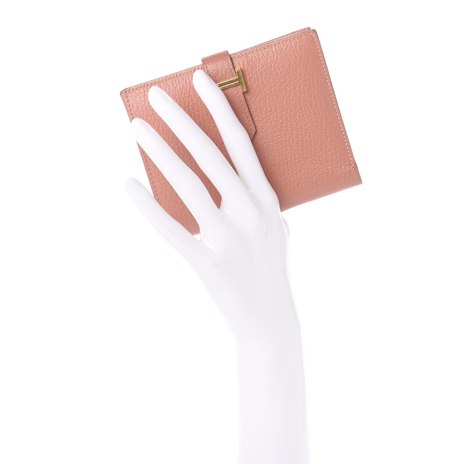 Hermes Chevre Mysore Bearn Compact Wallet Crevette 2 of 9