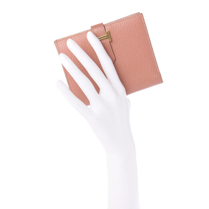 Hermes Chevre Mysore Bearn Compact Wallet Crevette 2 of 9