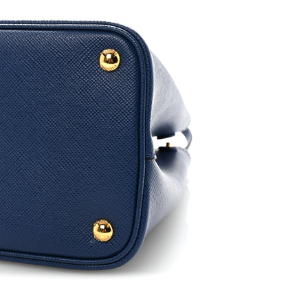 Prada Saffiano Cuir Medium Double Bag Bleuette Fuoco 9 of 9