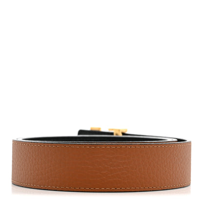 Louis Vuitton Taurillon Calfskin 30mm LV Initiales Reversible Belt 80 32 Black 3 of 8