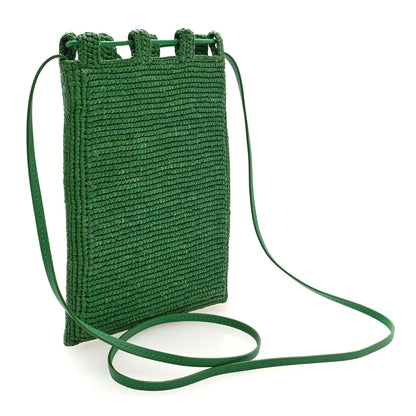 Loewe Raffia Beaded Drawstring Pocket Crossbody Tropical Green White 3 of 10