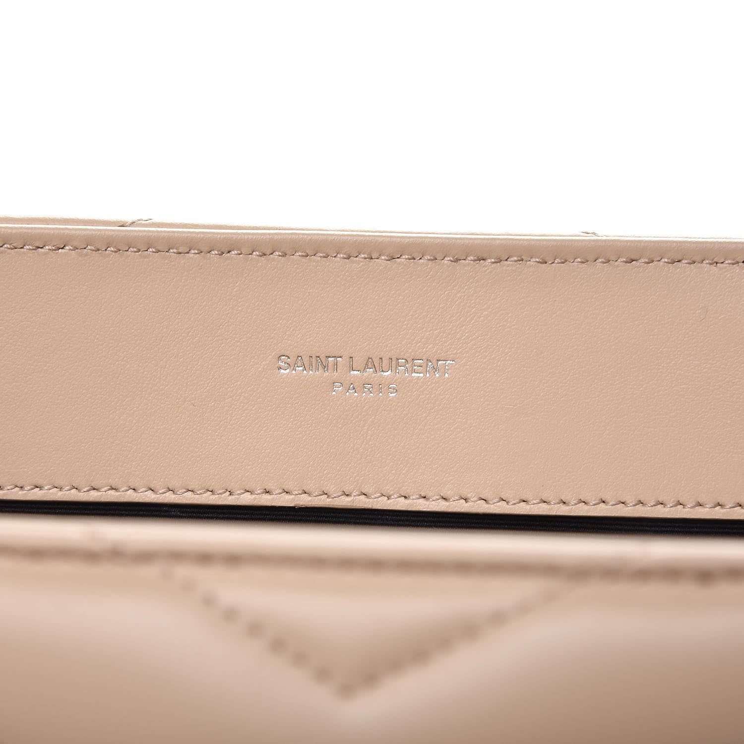 Saint Laurent Calfskin Y Quilted Monogram Large Loulou Chain Satchel Nude Powder 6 of 7