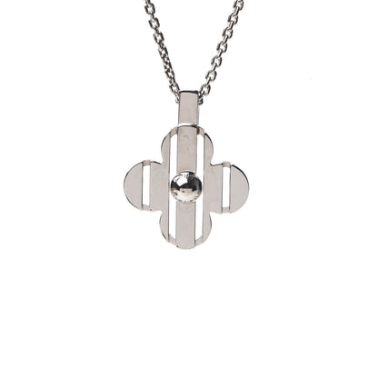 Louis Vuitton 18K White Gold Petite Fleur Pendant Necklace 3 of 5