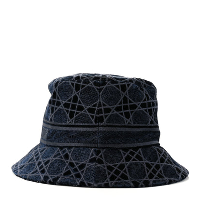 Christian Dior Velvet Cannage Bucket Hat 58 Blue 4 of 8