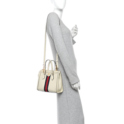 Gucci Textured Calfskin Web Small Ophidia Tote Bag Mystic White 2 of 12