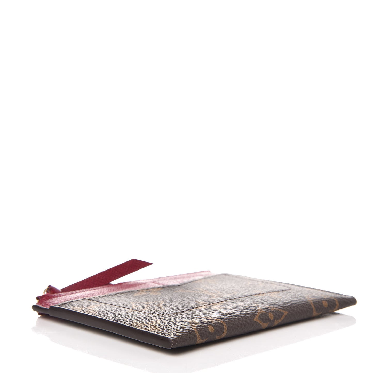 Monogram Zipped Card Holder Fuchsia