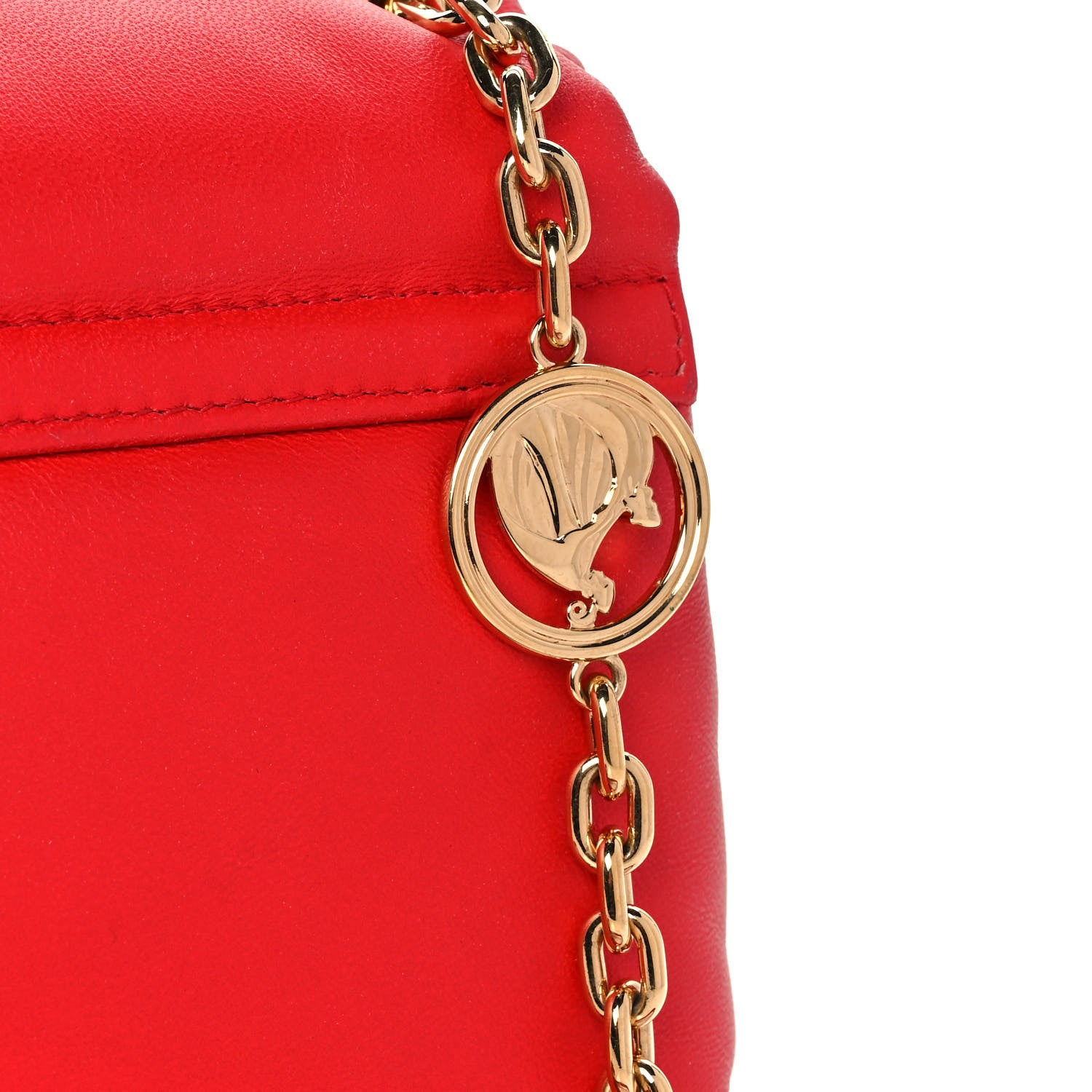 Lanvin Lambskin Sugar Flap Shoulder Bag Red 8 of 16