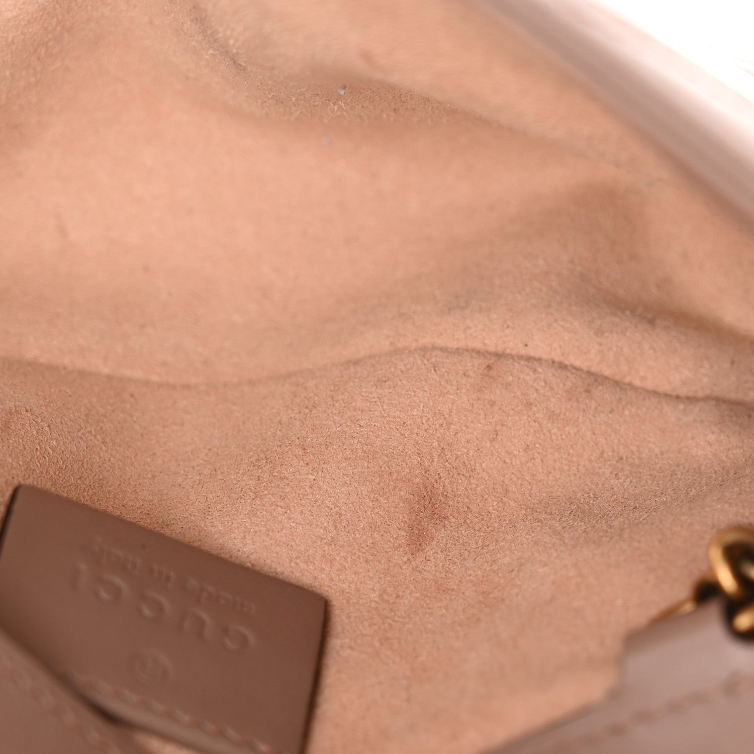 Gucci Calfskin Matelasse Super Mini GG Marmont Shoulder Bag Porcelain Rose 11 of 11