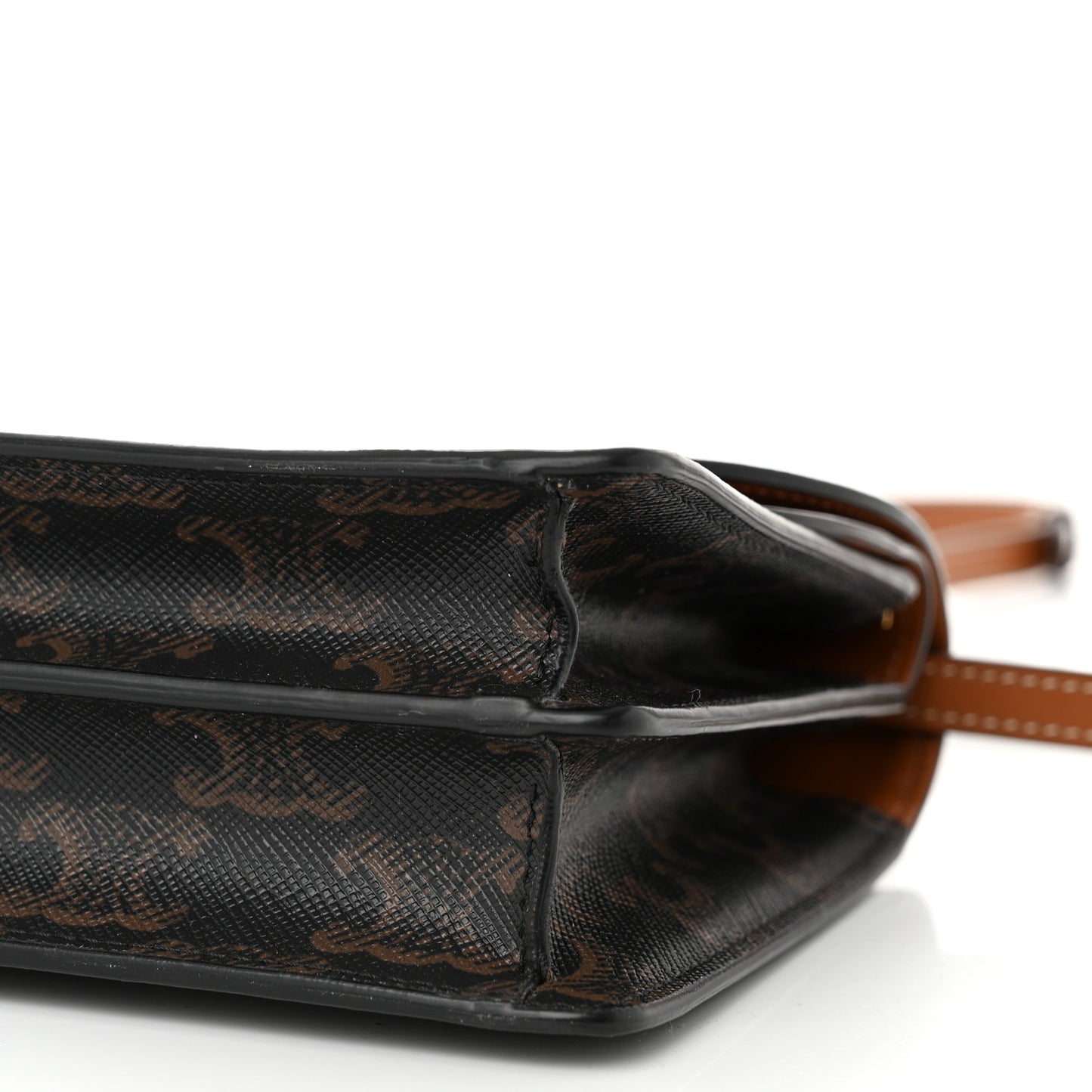 Triomphe Canvas Lambskin Wallet On Strap Tan