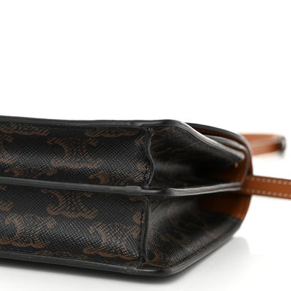 Celine Triomphe Canvas Lambskin Wallet On Strap Tan 10 of 10