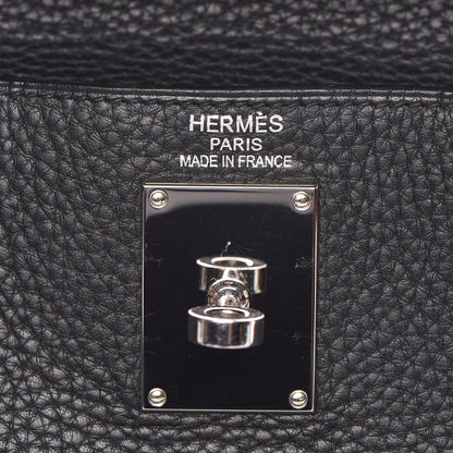 Hermes Taurillon Clemence Shoulder Kelly 40 Black 19 of 33