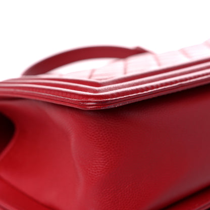 Chanel Caviar Quilted Medium Boy Flap Red 10 of 14